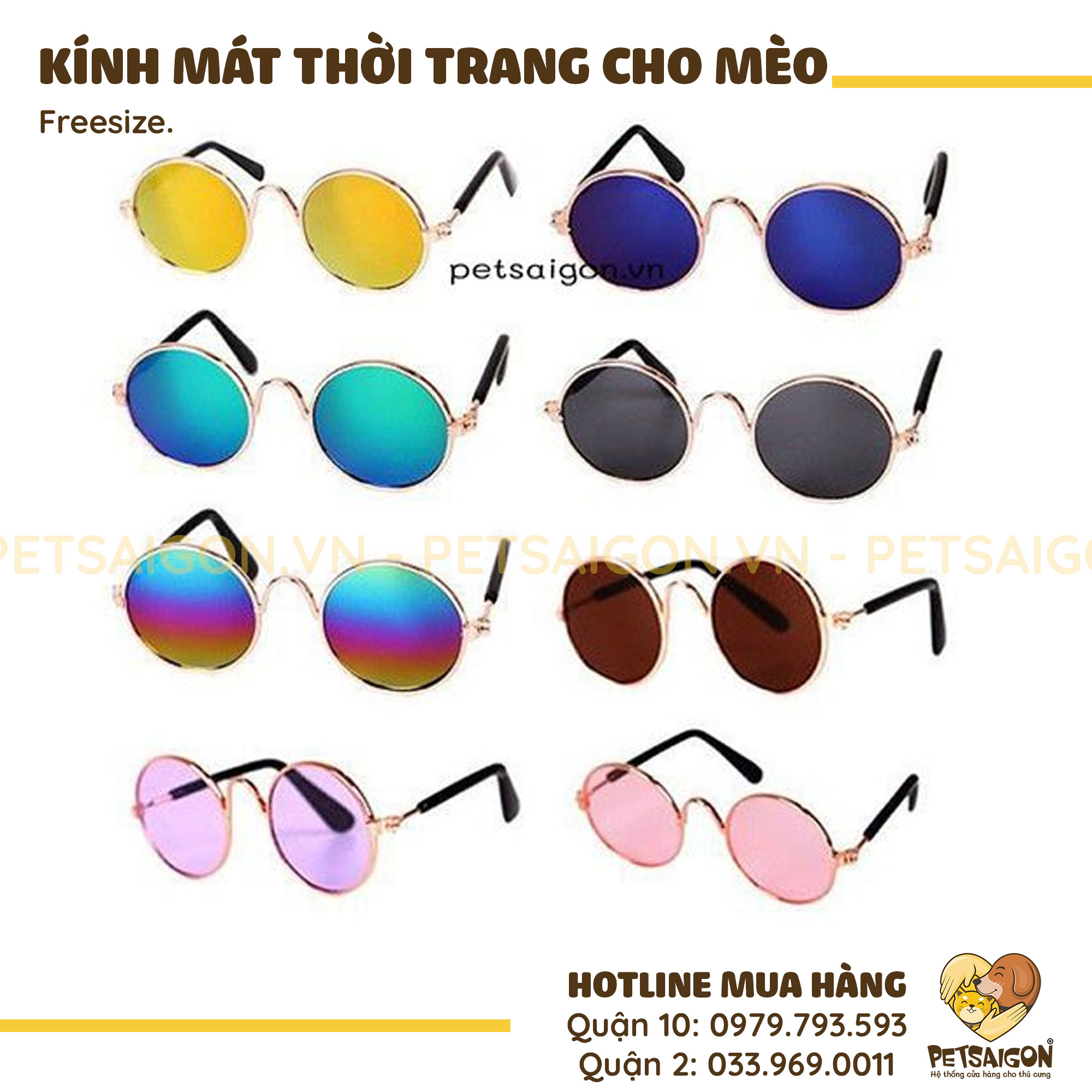 Mắt Kính Mát Cho Chó Mèo Thời Trang