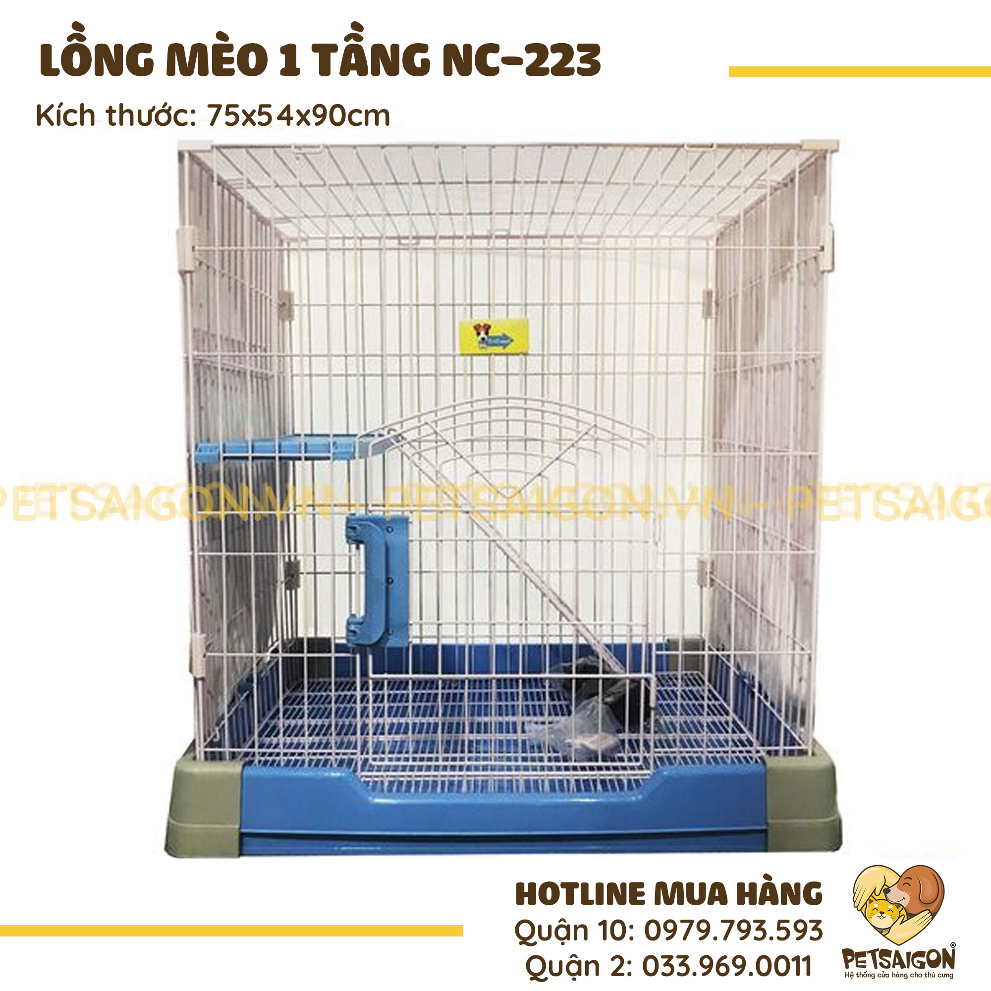 Lồng Mèo Đế Nhựa Di Động Mã NC223