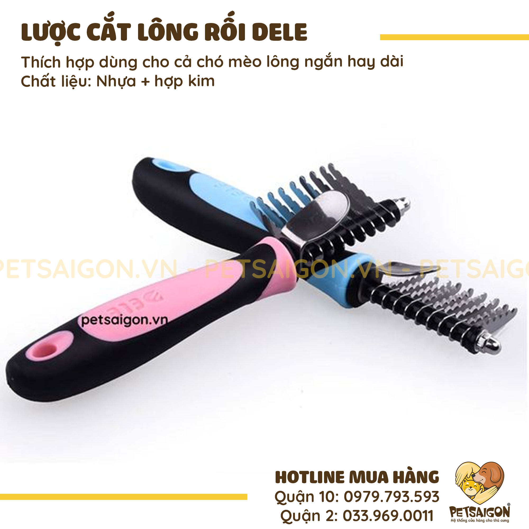 Lược Cắt Lông Rối Cho Chó Mèo Dele