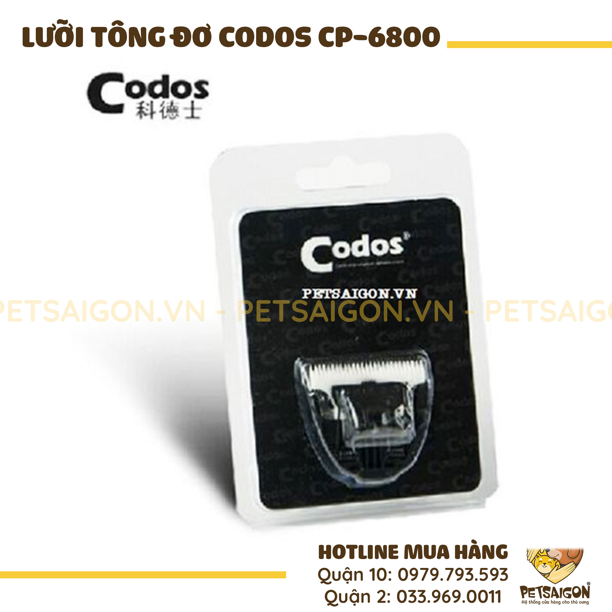 Lưỡi Tông Đơ Thay Thế Tông Đơ Cho Chó Mèo Codos CP-6800