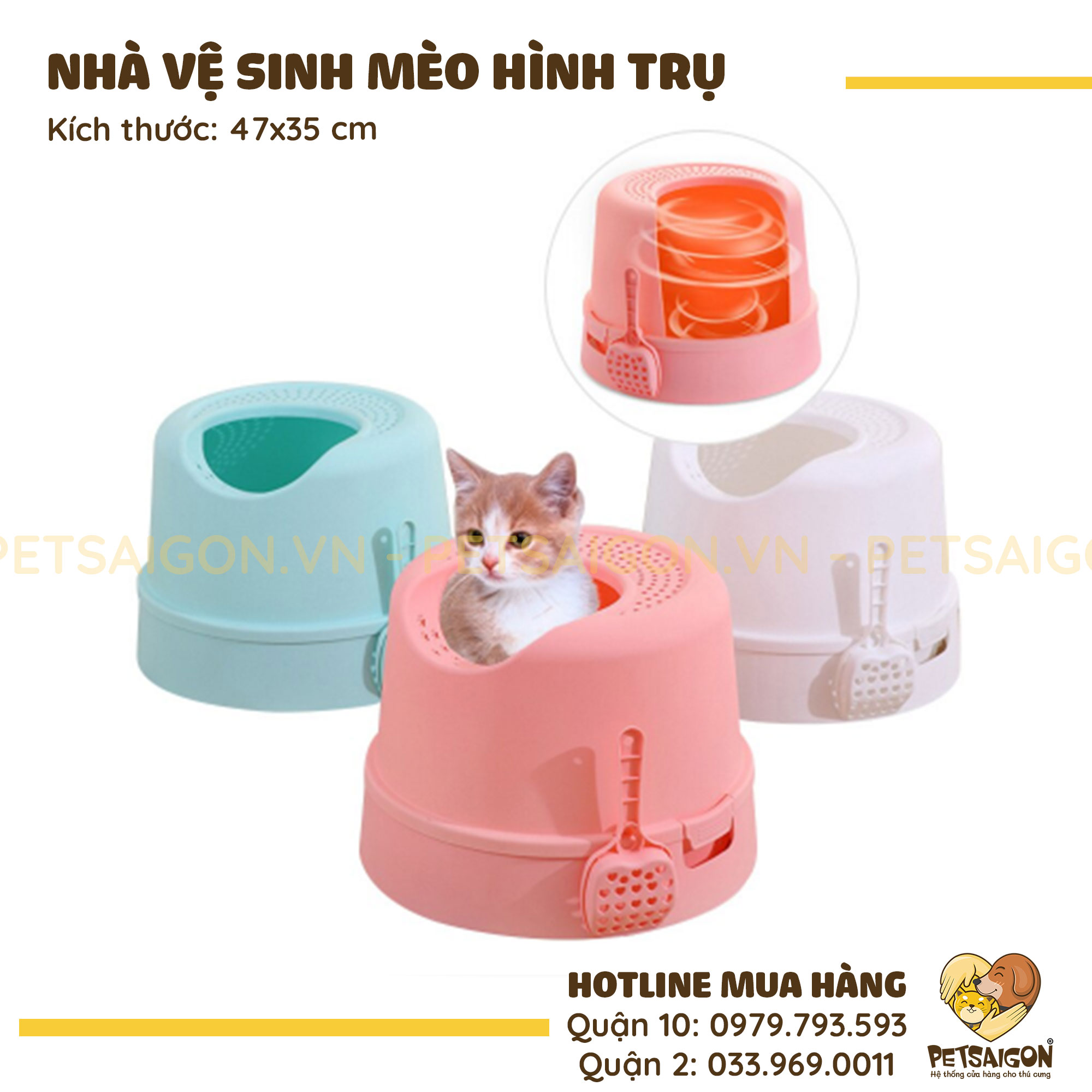 Nhà Vệ Sinh Hình Trụ Cho Mèo
