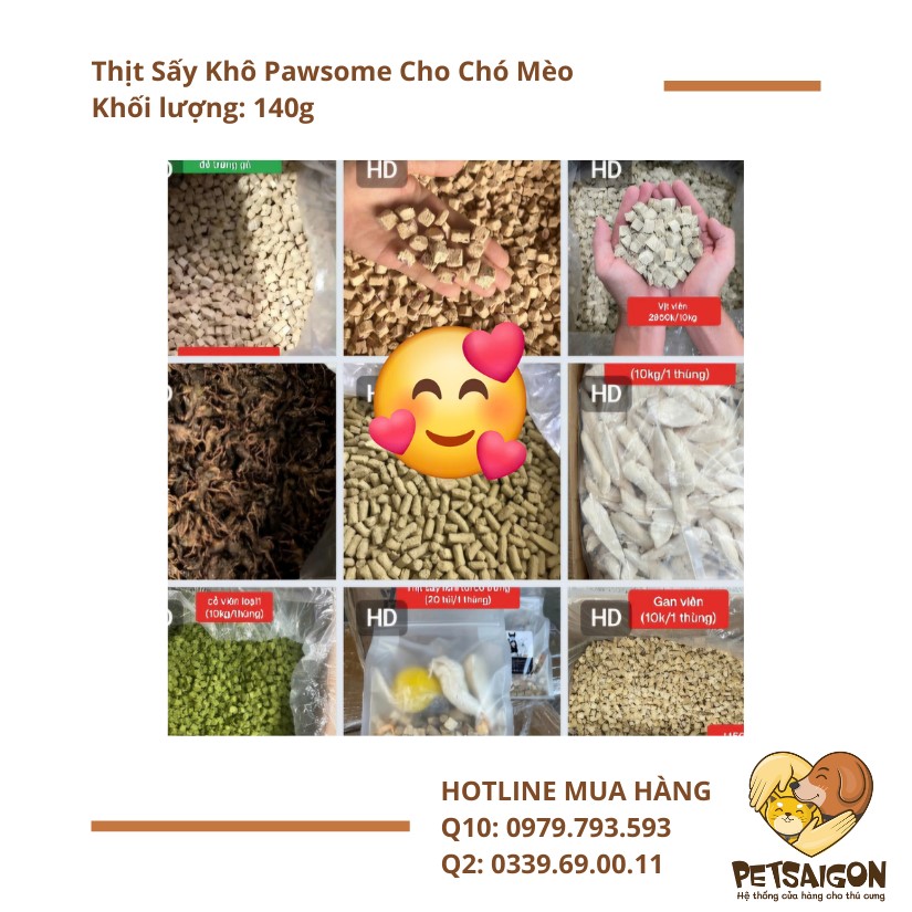 Thịt Sấy Khô Pawsome Cho Chó Mèo - 160g