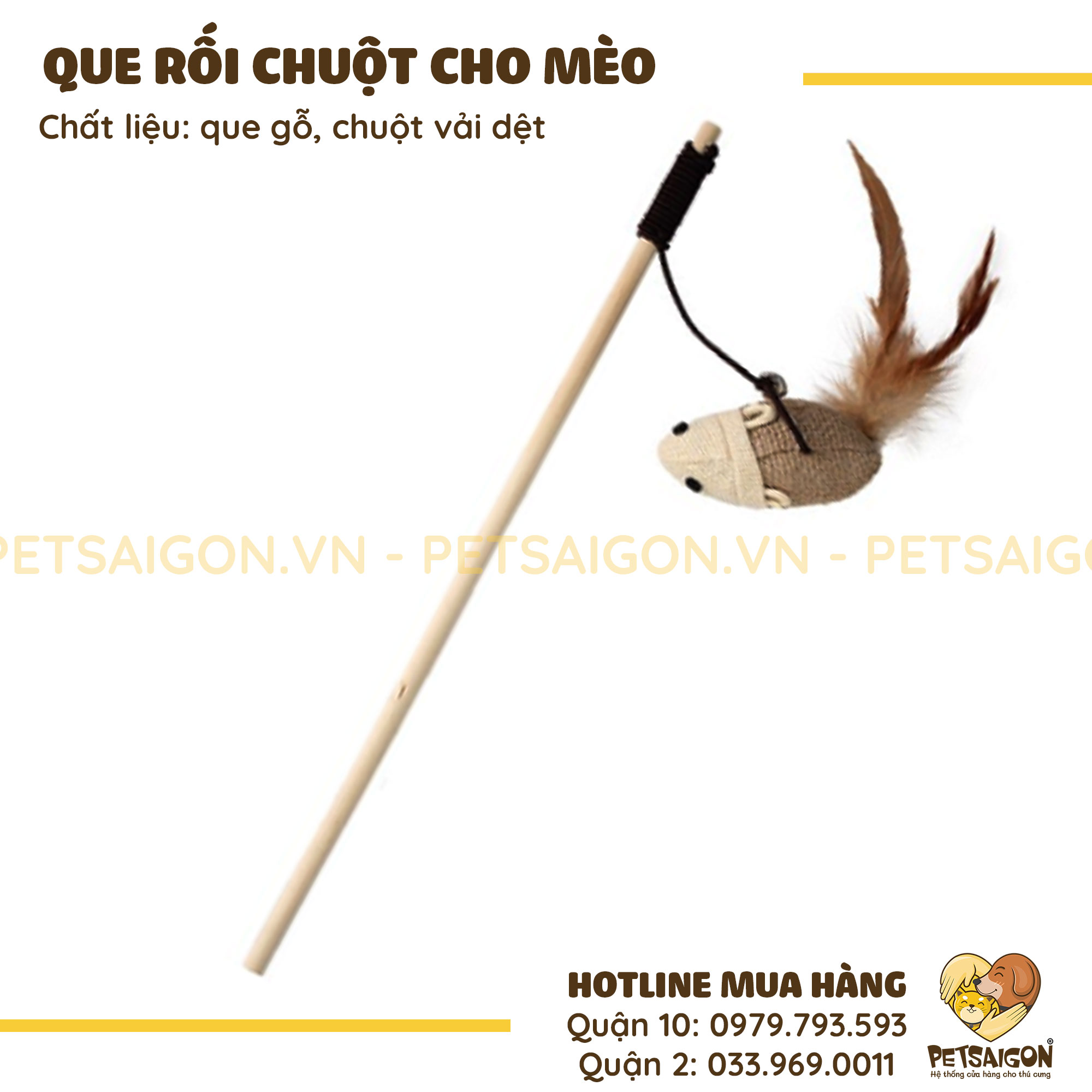 Đồ Chơi Cho Mèo Dạng Que Rối Có Chuột Bông