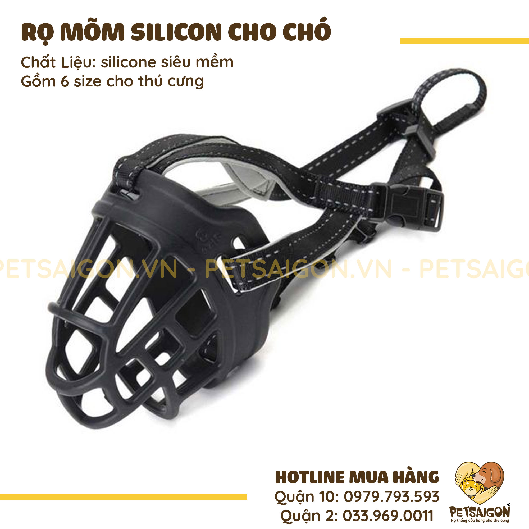 Rọ Mõm Cho Chó Bằng Nhựa Silicon
