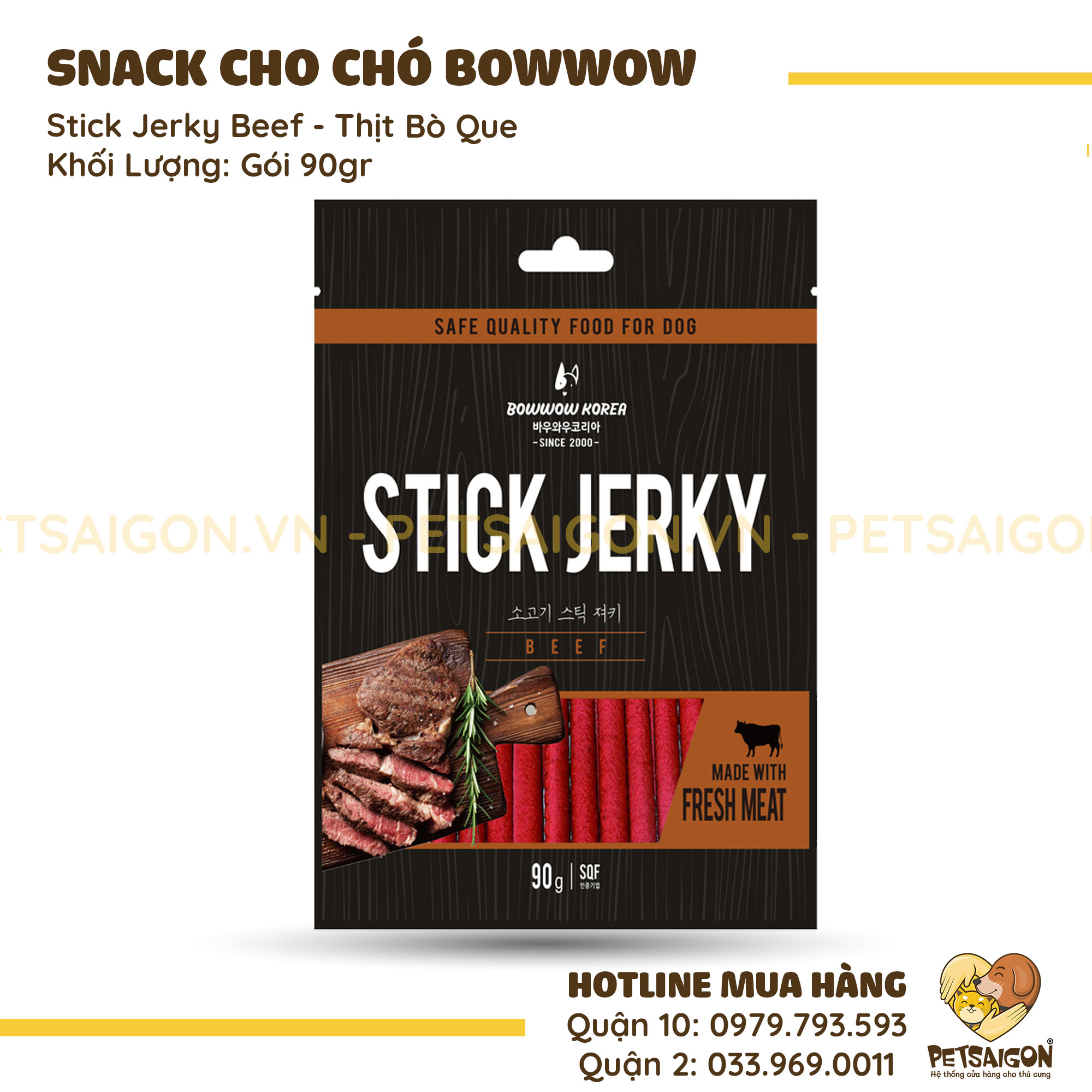 Thức ăn cho chó - Beef jerky - 90g
