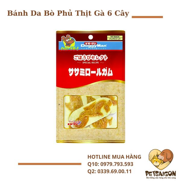 Bánh Da Bò Phủ Thịt Gà 6 Cây