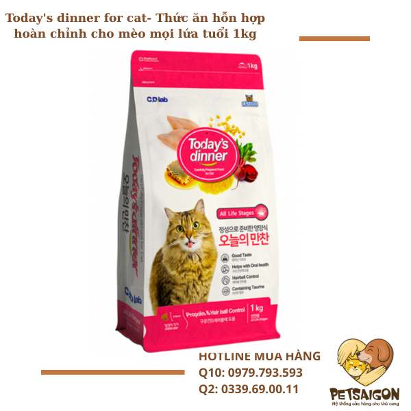 Thức Ăn Today's Dinner Cho Mèo Mọi Lứa Tuổi - 1Kg