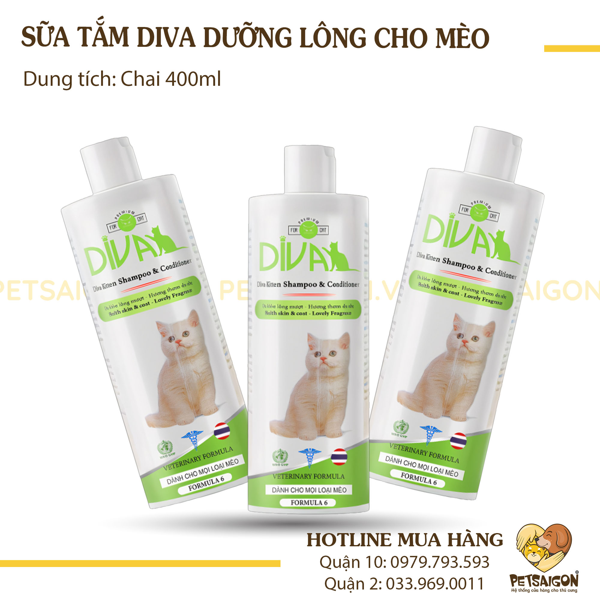 Sữa Tắm Diva Dưỡng Lông Cho Mèo
