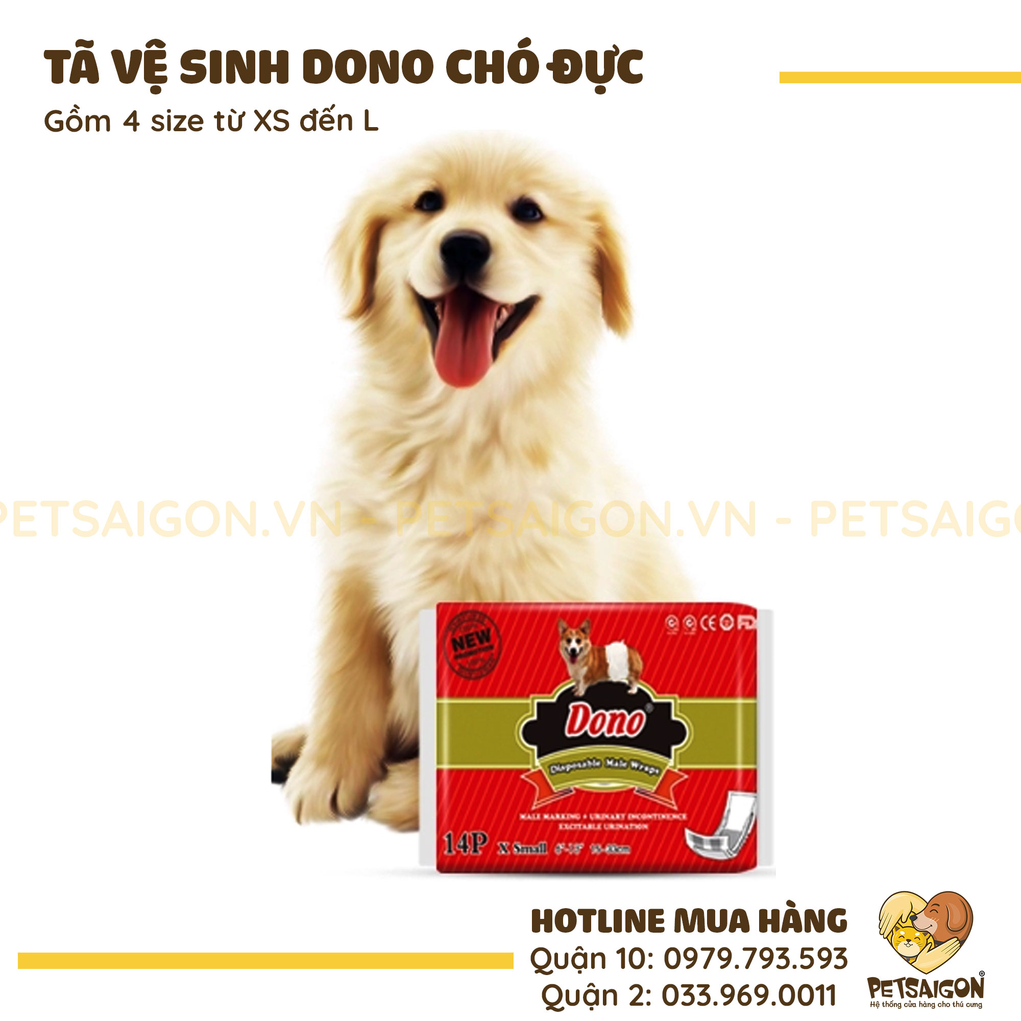 Tã Cho Chó Đực Dạng Quấn Bụng Dono