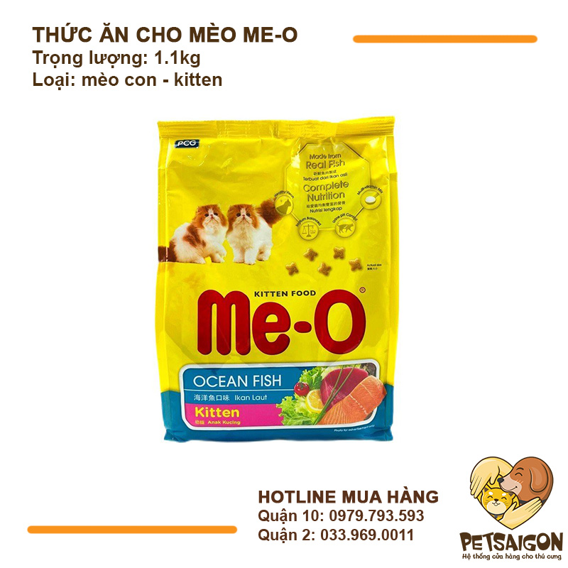 Thức Ăn Cho Mèo Con Dưới 12 Tháng Me-O Kitten Vị Cá Biển