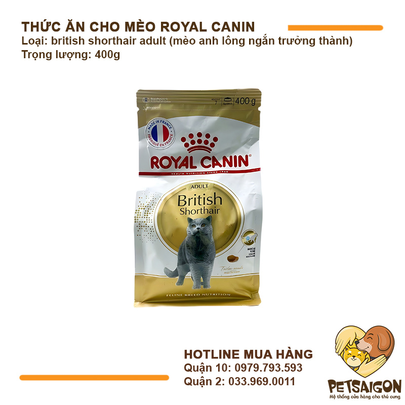 Thức Ăn Cho Mèo Lông Ngắn Royal Canin British Shorthair Adult