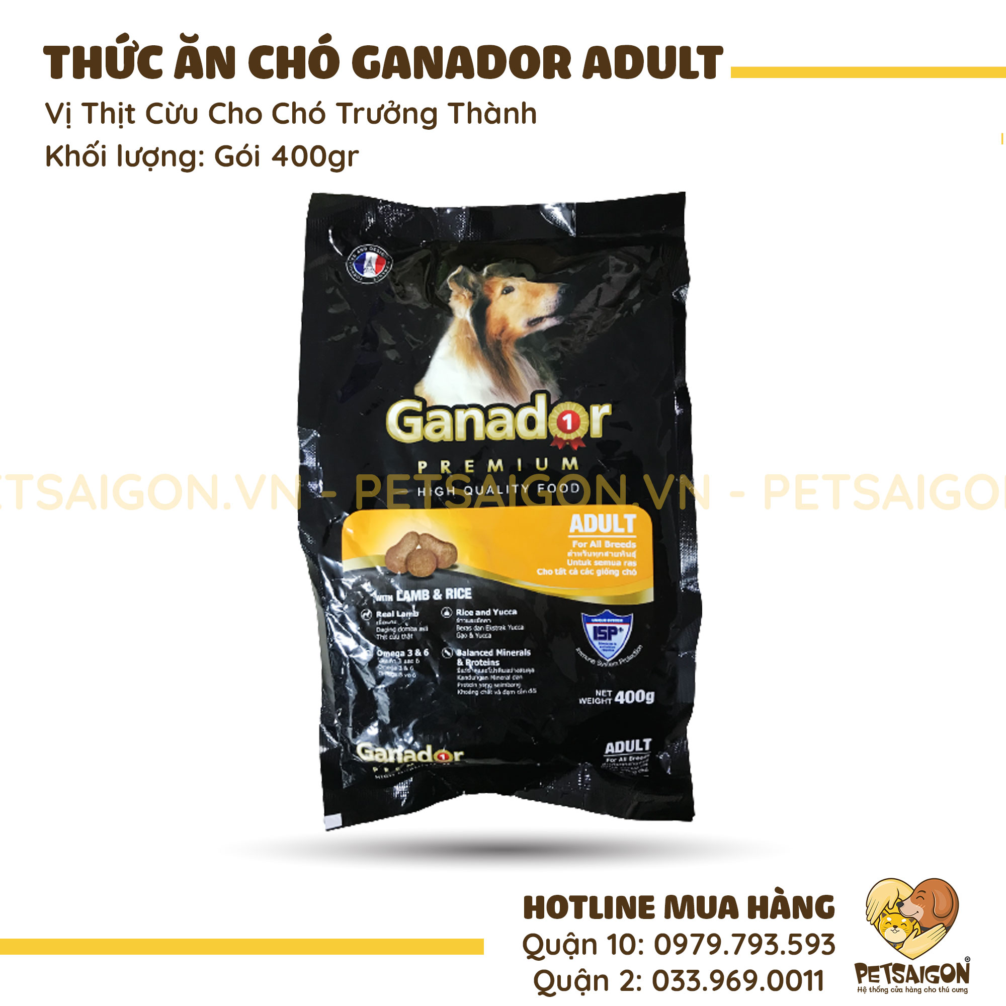 Thức Ăn Cho Chó Trưởng Thành Ganador Adult Vị Cừu