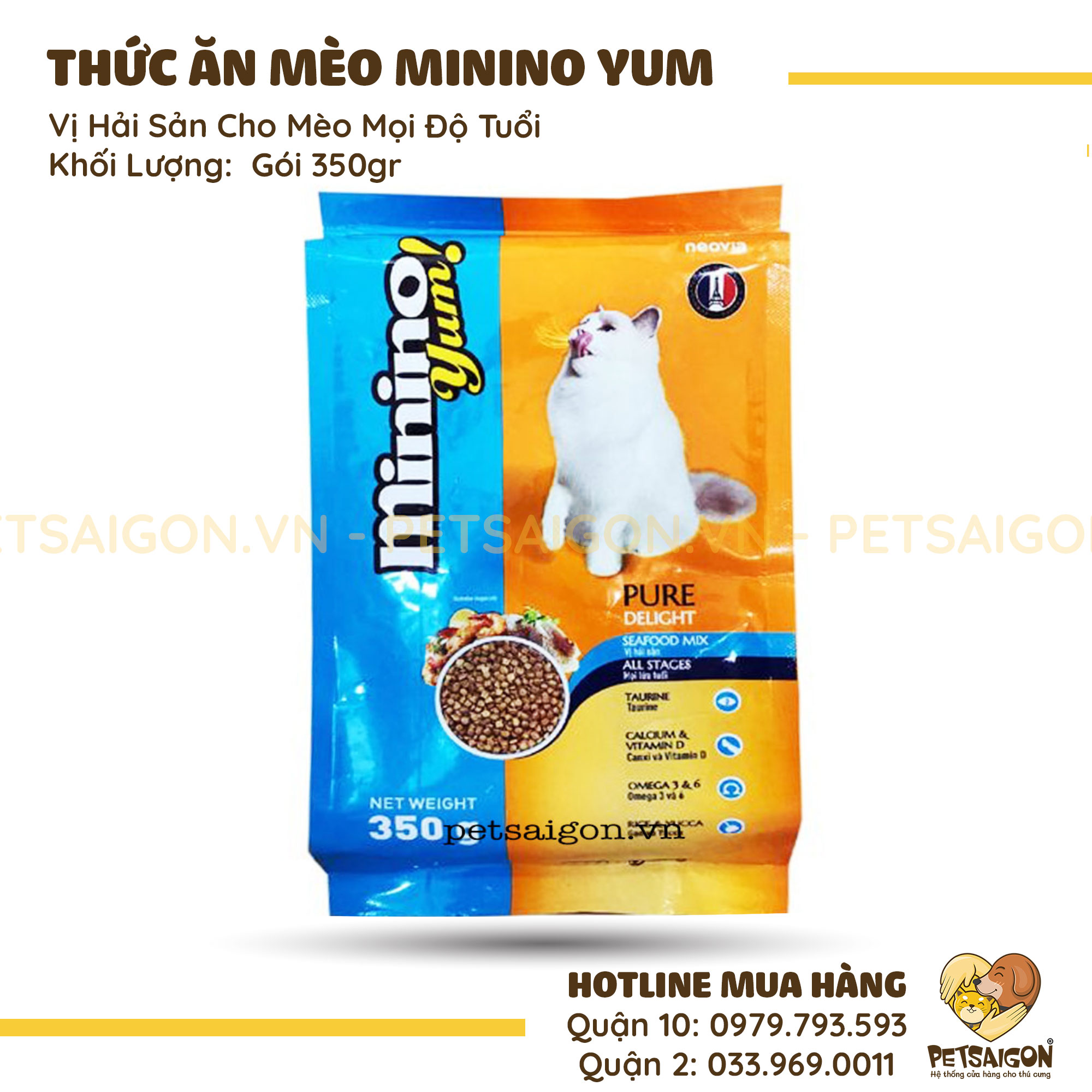 Thức Ăn Cho Mèo Mọi Lứa Tuổi Minino Yum Vị Hải Sản