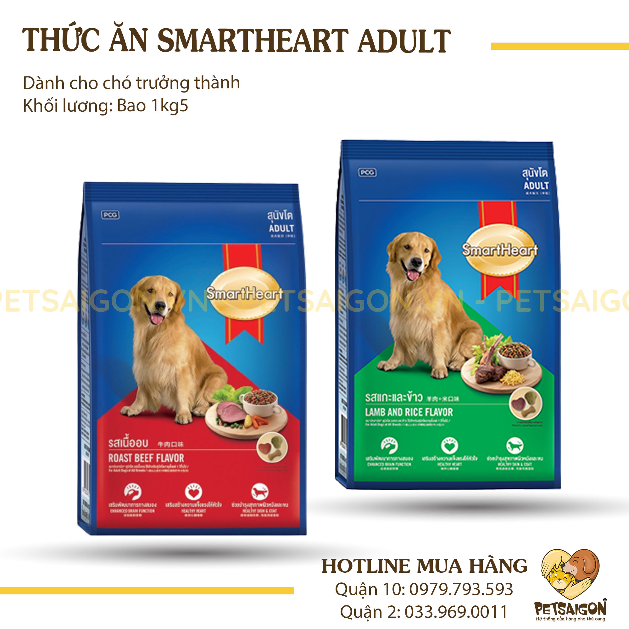 Thức Ăn Cho Chó Trưởng Thành Smartheart Adult  - 1kg5