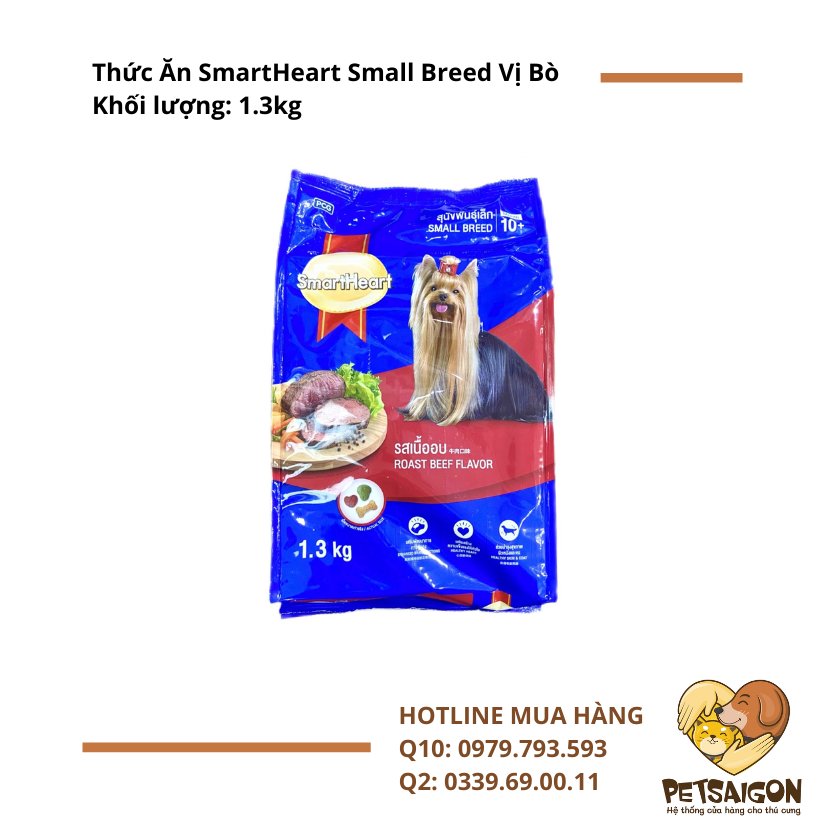 Thức Ăn SmartHeart Small Breed Vị Bò