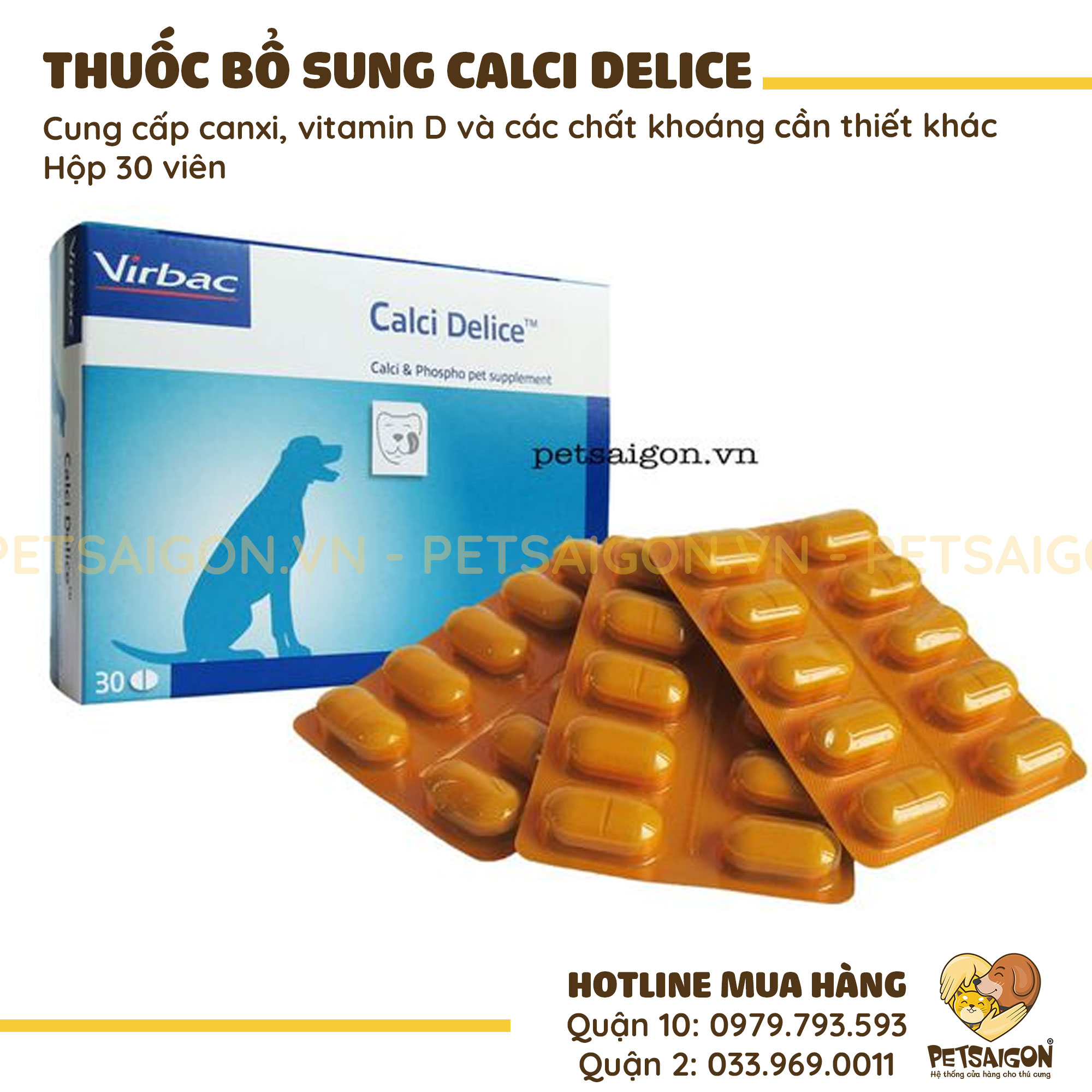 Canxi Cho Chó Mèo Calci Delice