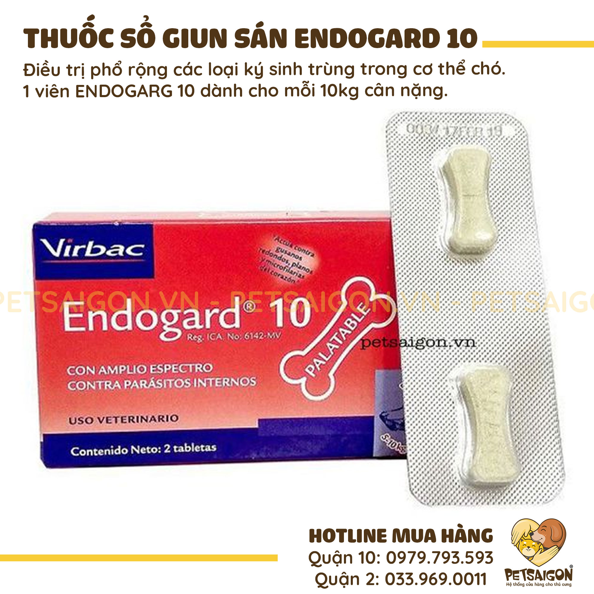 Thuốc Sổ Giun Cho Chó Endogard 10