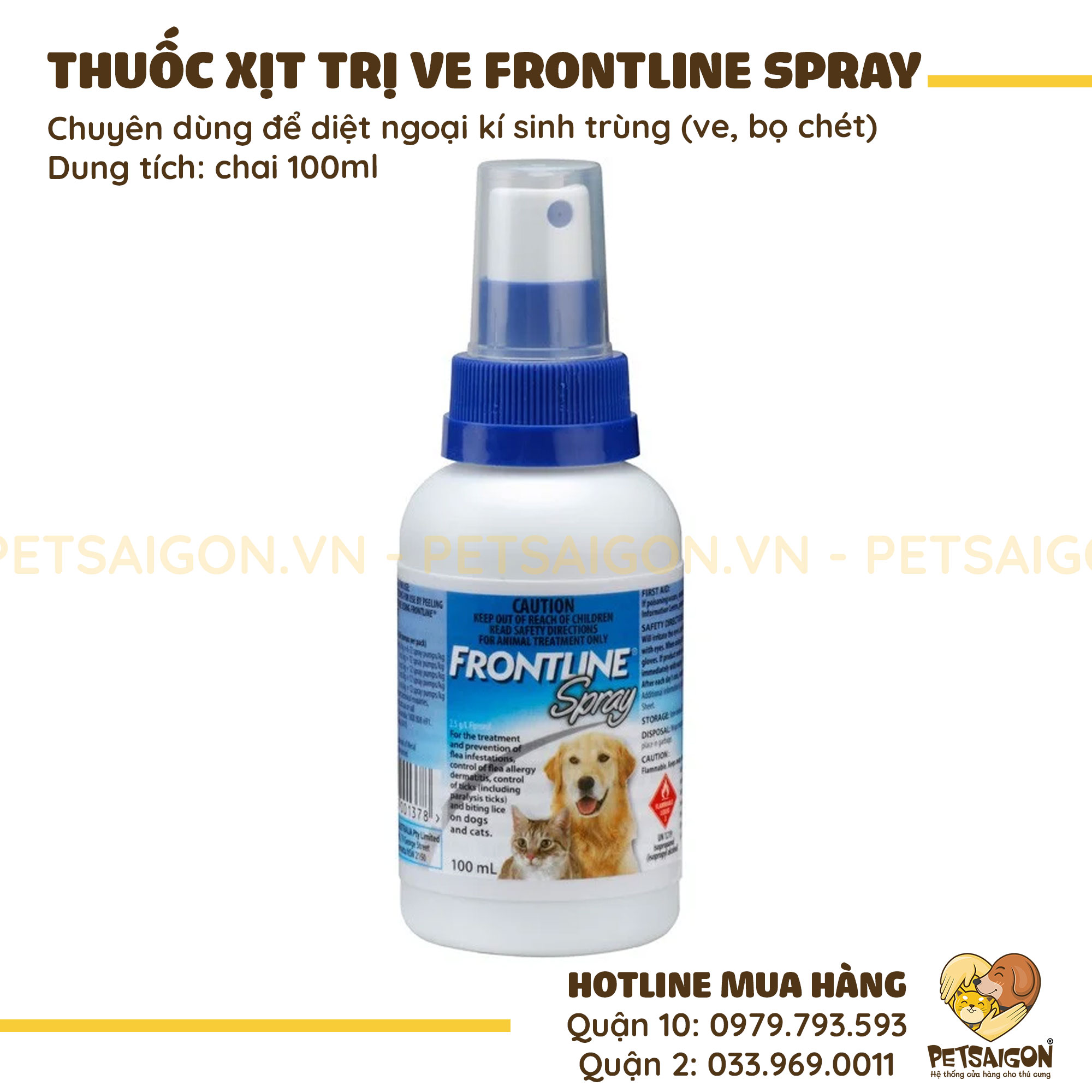 Thuốc Trị Ve Chó Mèo Dạng Xịt Frontline Spray 100ml