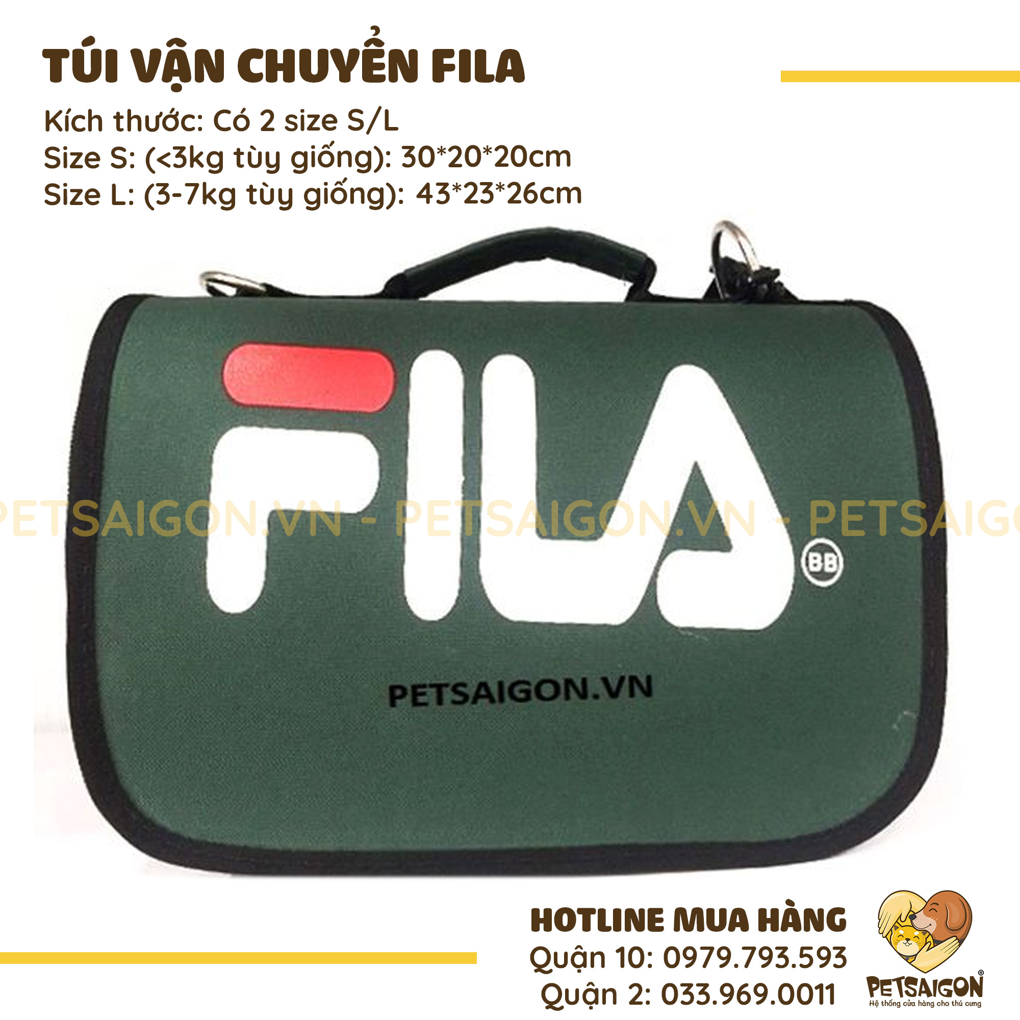 Túi Vận Chuyển Chó Mèo Fila