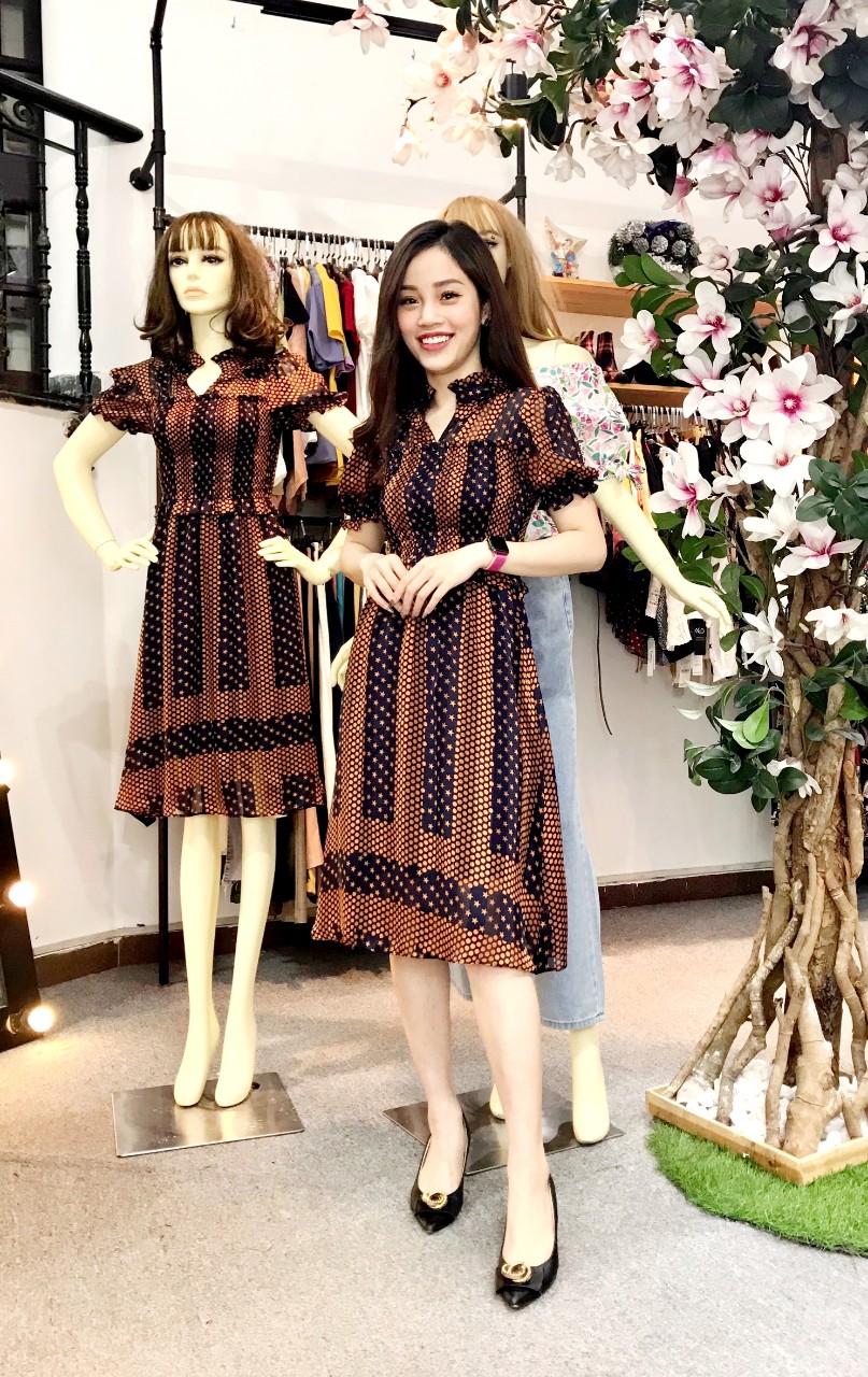 Đầm hoa công sở đẹp dáng xòe KK111-20 | Thời trang công sở K&K Fashion
