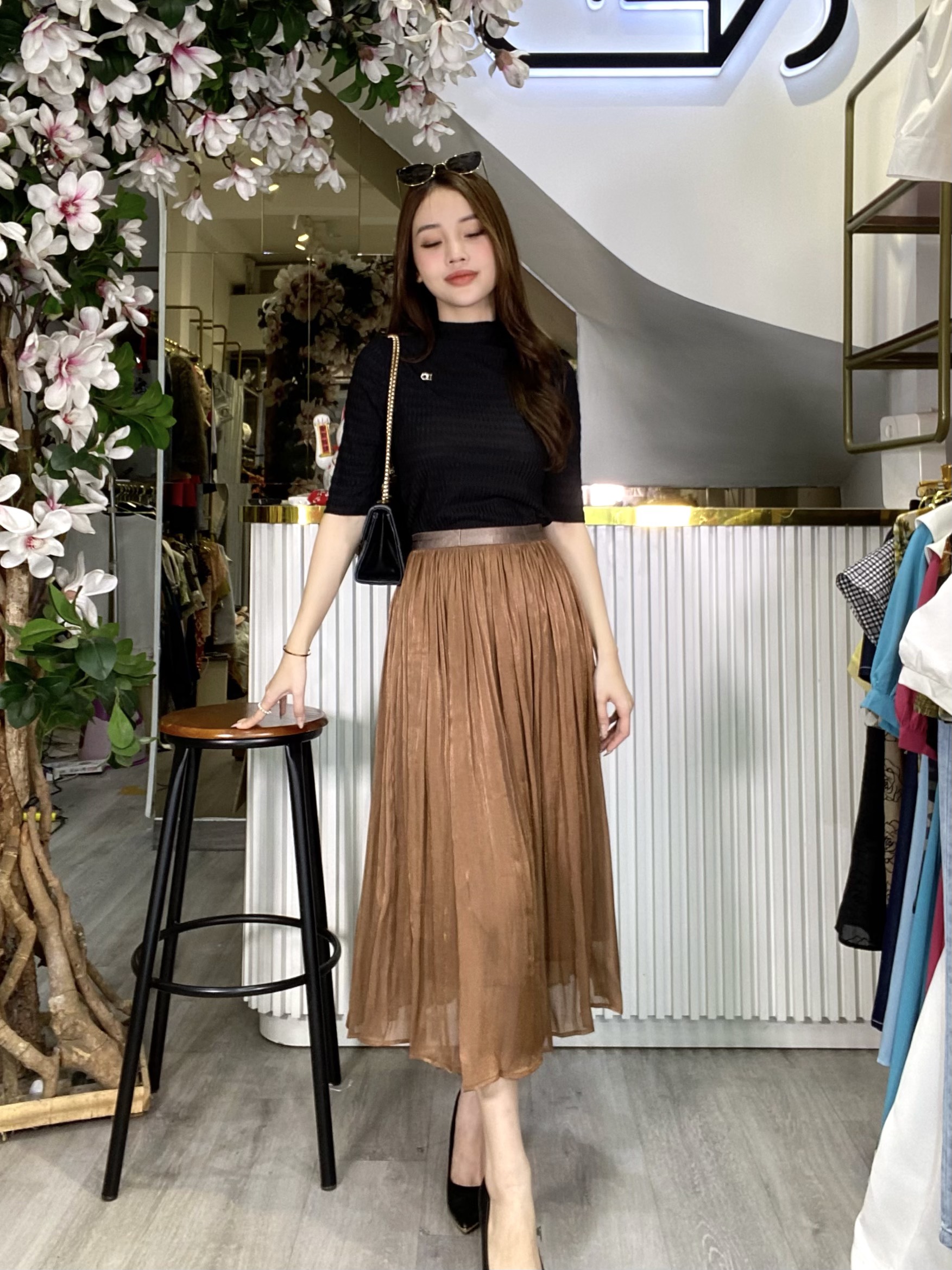 Chân váy xếp ly Hàn Quốc dáng ngắn  dài cực xinh GIÁ SOCK
