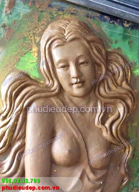 phù điêu cô gái ôm bình - (tranh phu dieu thieu nu om binh)