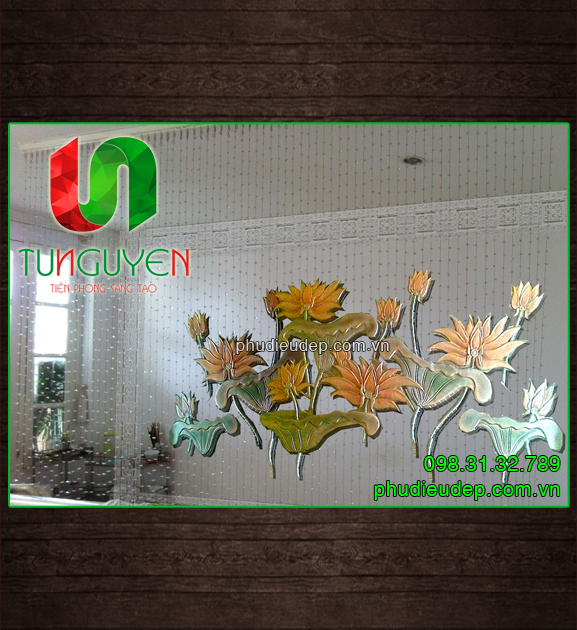 Phù điêu hoa sen cách điệu (gia tranh phu dieu tot nhat)