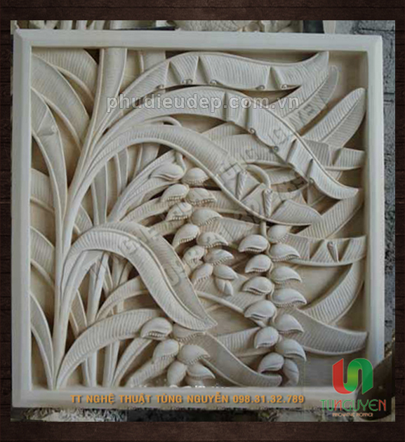 Phù điêu hoa chuối composite (điêu khắc Hà Nội)