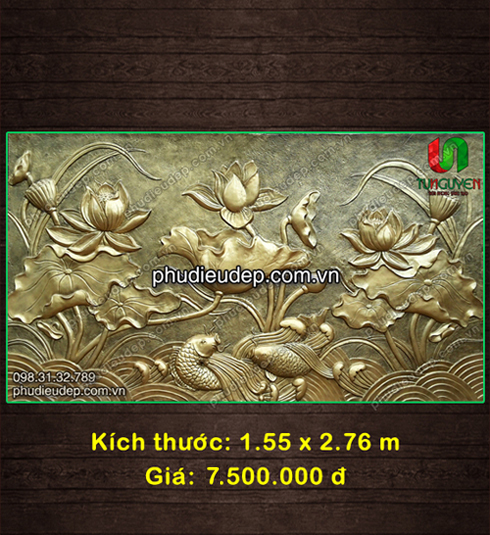 Phù điêu sen cá 025