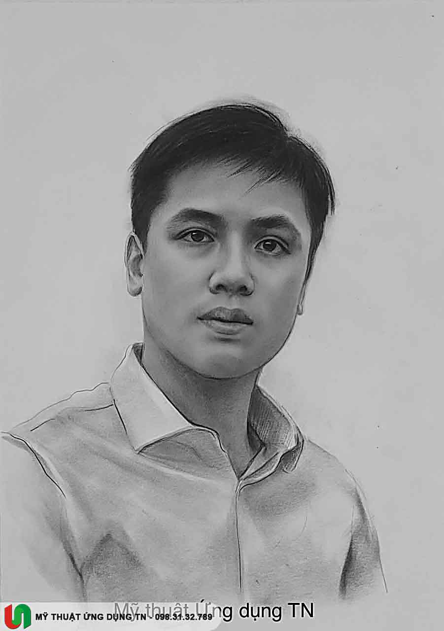 Vẽ chân dung bạn trai - Tranh vẽ chân dung chì tặng người yêu