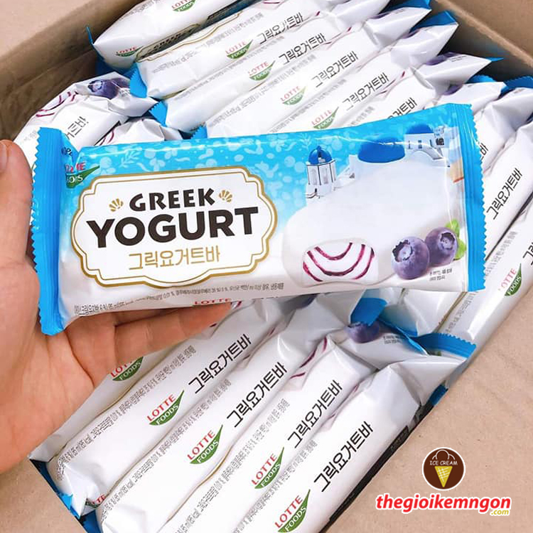 Kem sữa chua Hy Lạp vị việt quất Greek Yogurt Bluberry Lotte Hàn Quốc