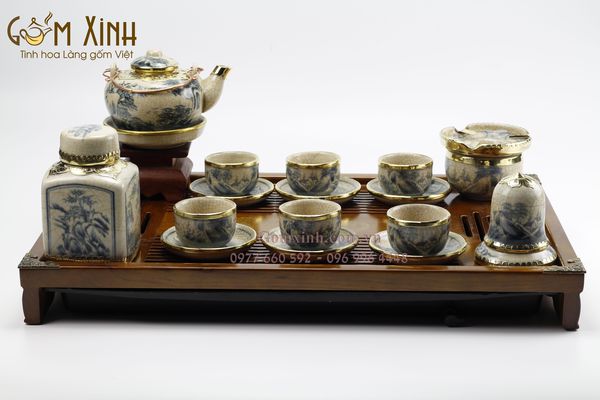 Bốn mẫu ấm chén bát tràng đẹp giúp nàng dâu trưng bày dịp Tết