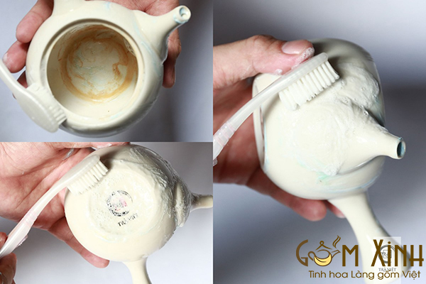 Mẹo Làm Sạch Ấm Chén Uống Trà Bị Xỉn Màu, Ố Vàng Dễ Dàng bằng kem đánh răng