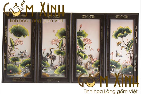Mua tranh tứ quý Bát Tràng đẹp tại HN - Cách treo tranh tứ quý Bát Tràng