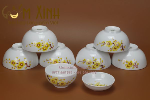 4 bộ bát đĩa Bát Tràng đẹp làm quà tặng Tết ý nghĩa