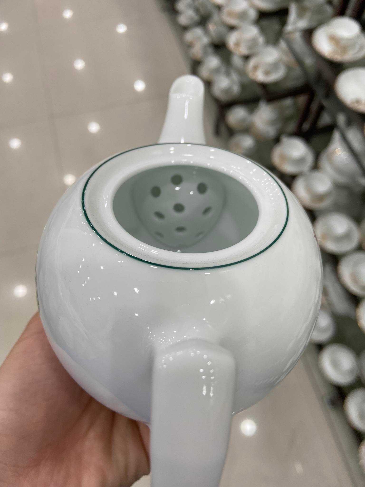 Bộ trà bưởi cành vẽ đài sen