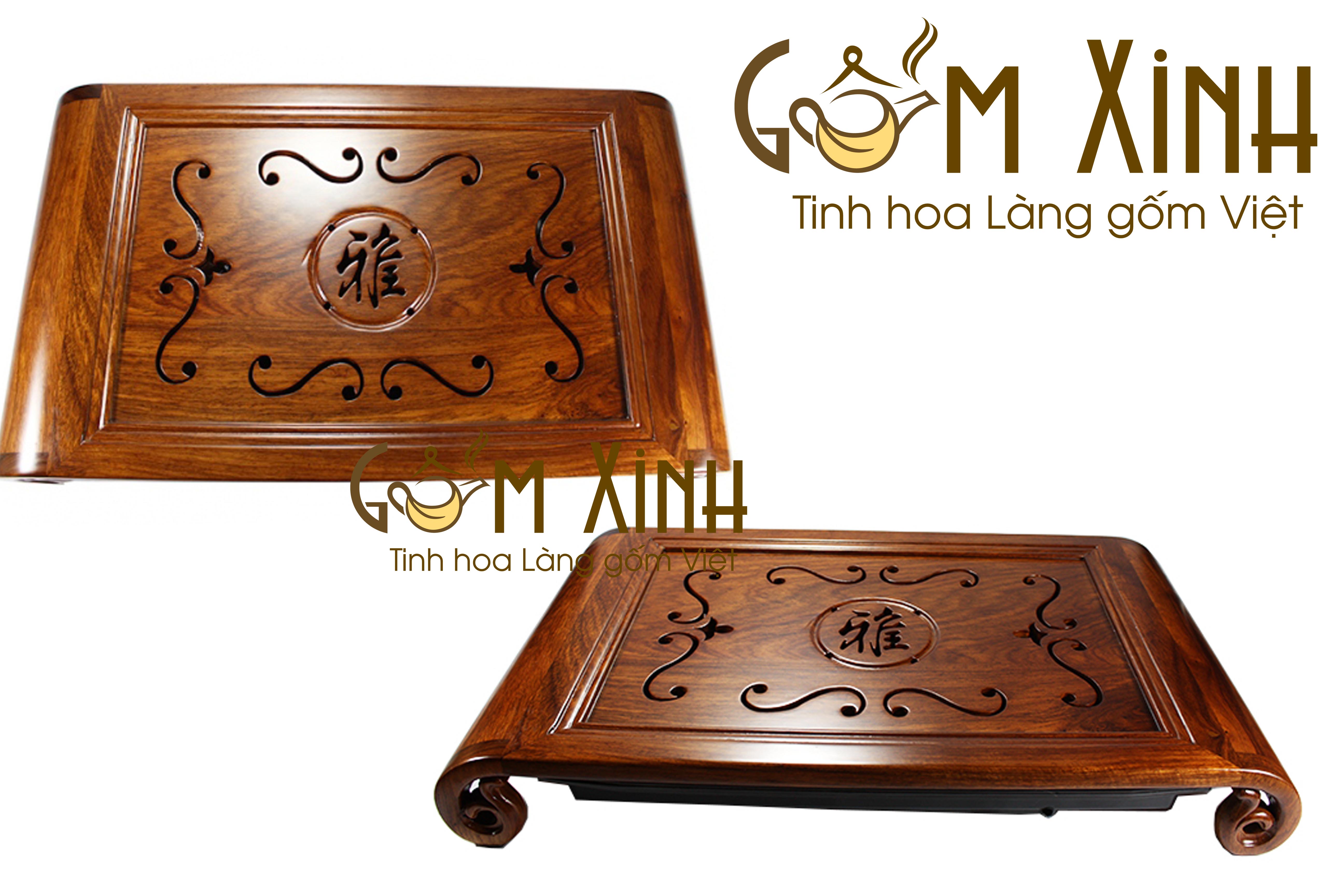 Khay đựng ấm chén cuốn thư