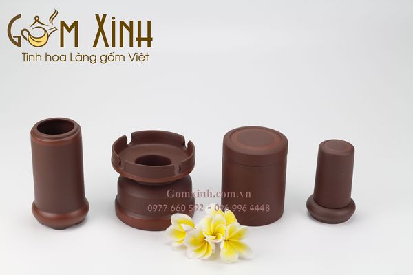 Phụ kiện ấm chén NÂU CHỈ ĐỎ