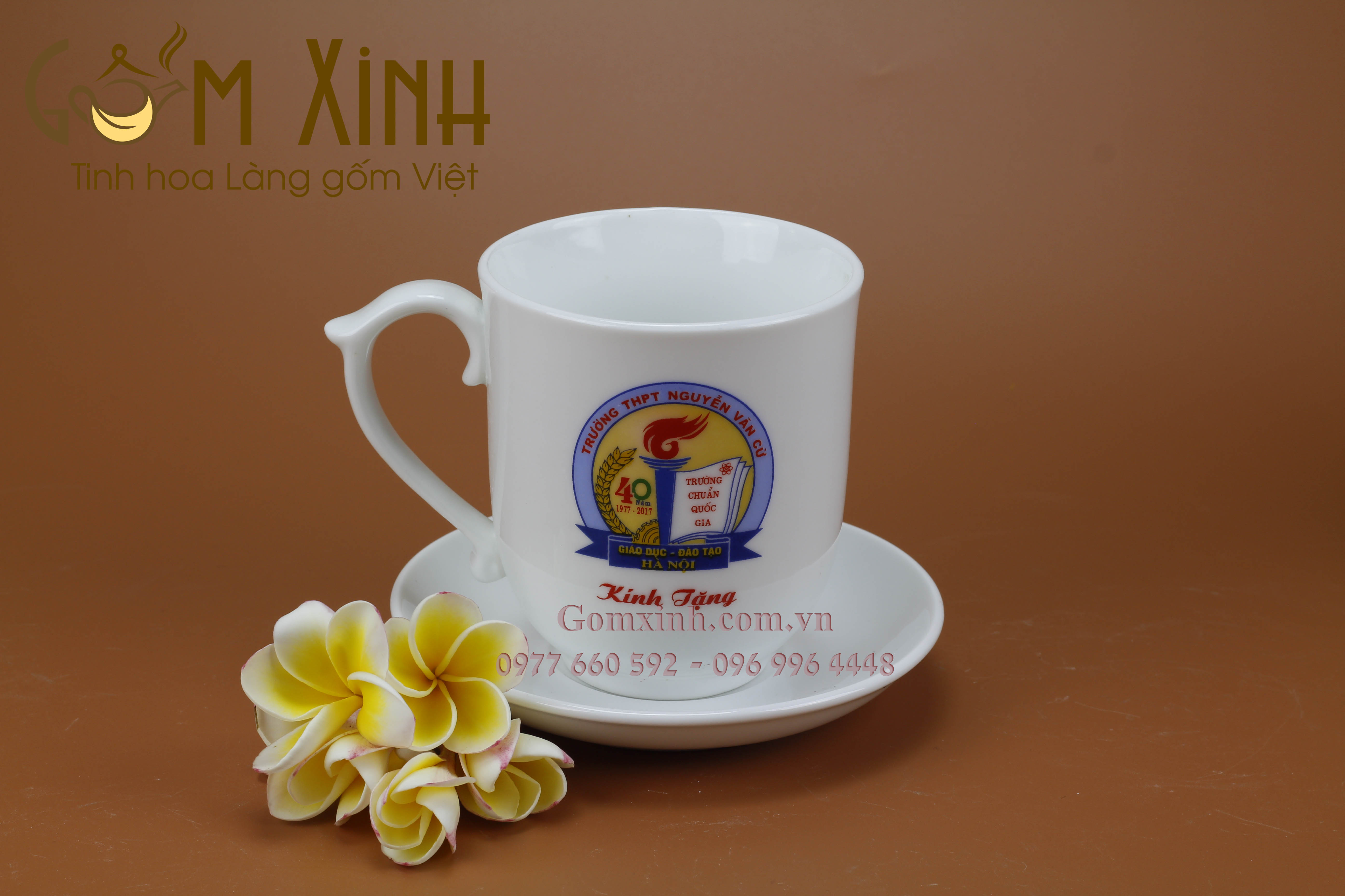 Cốc sứ bát tràng cao cấp in logo