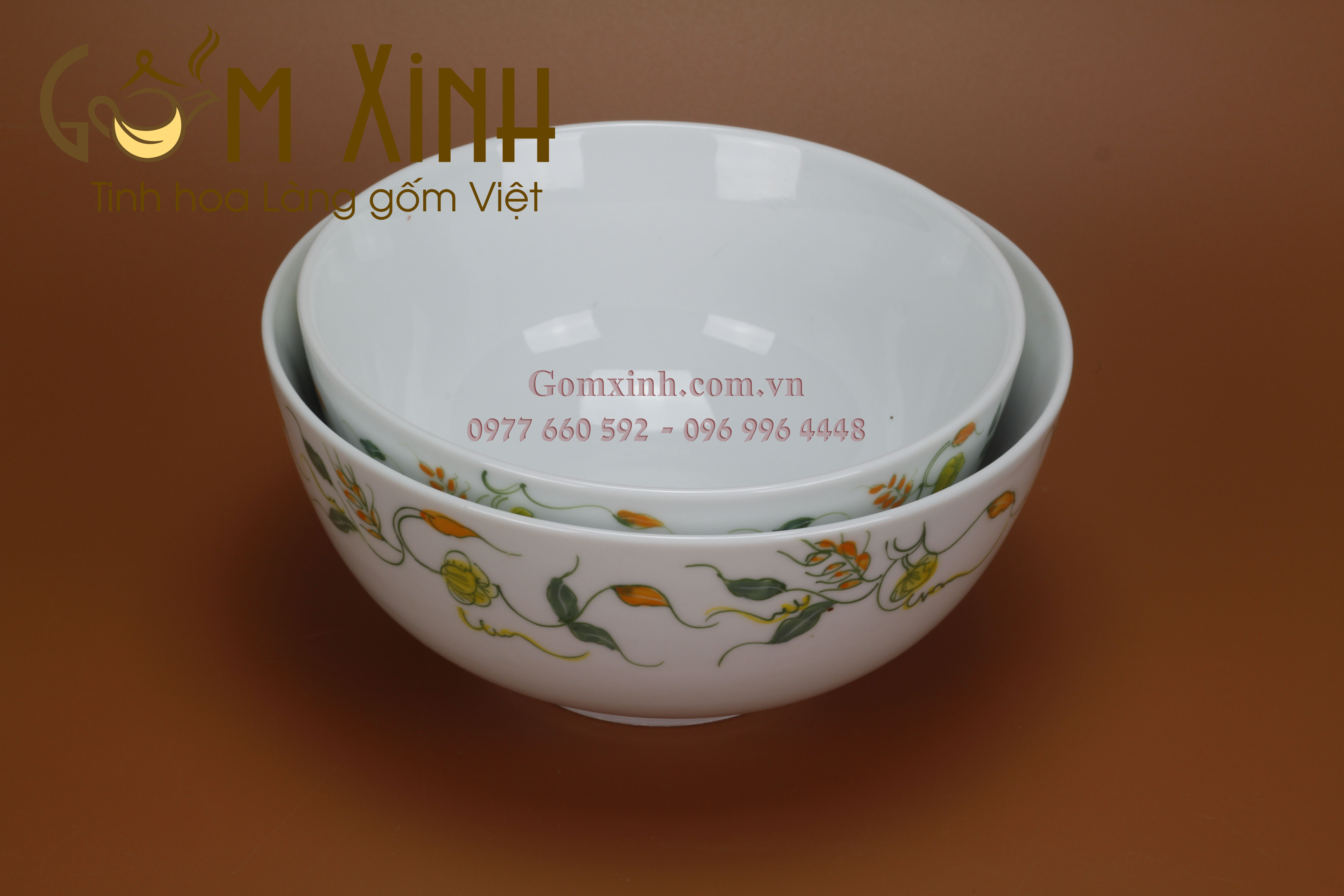 Bộ đồ ăn sứ Bát Tràng - Hoa dây