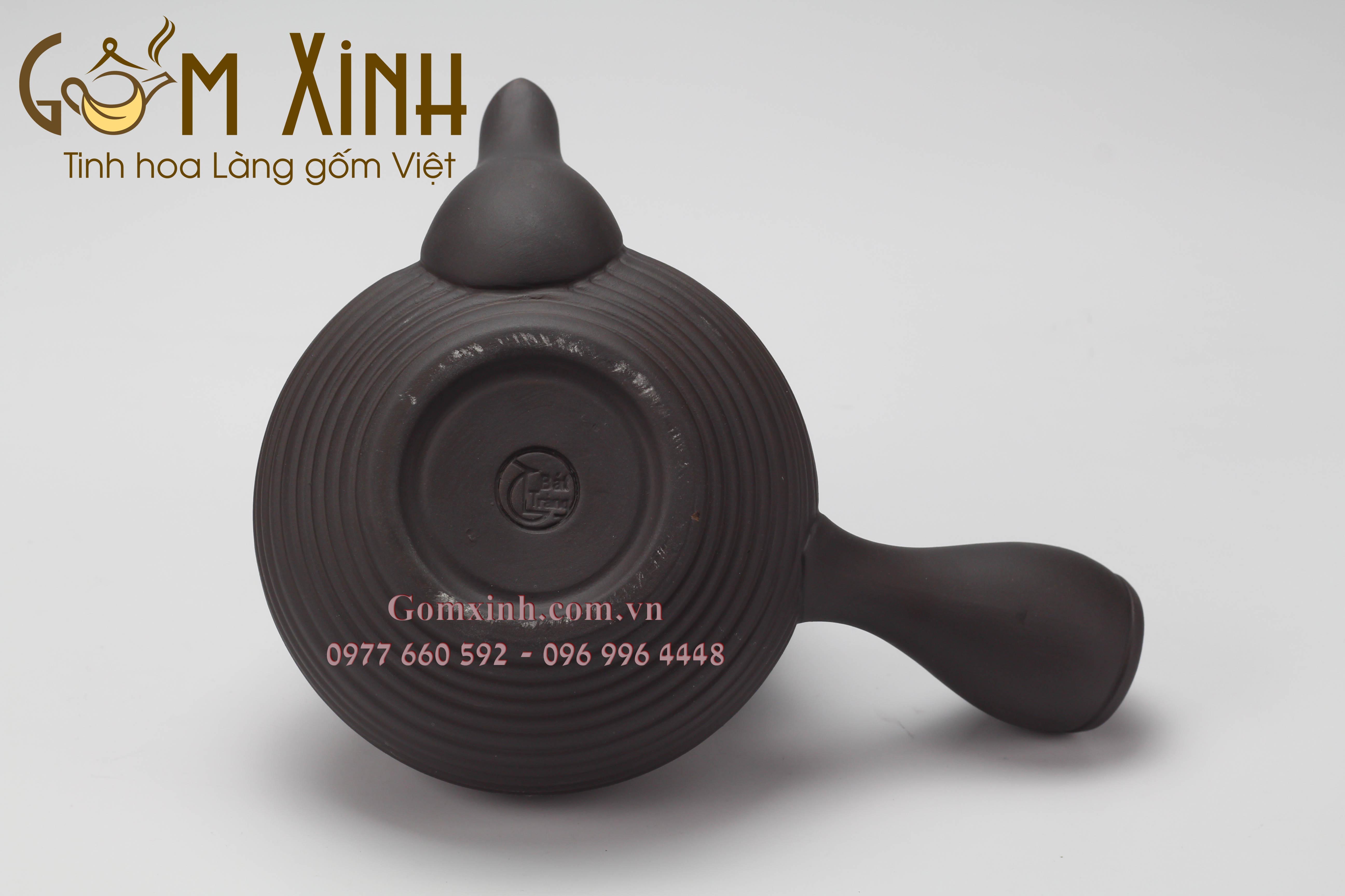 Bộ trà tử sa Vuốt tay ngang chỉ bạc (Hàng Nghệ Nhân)