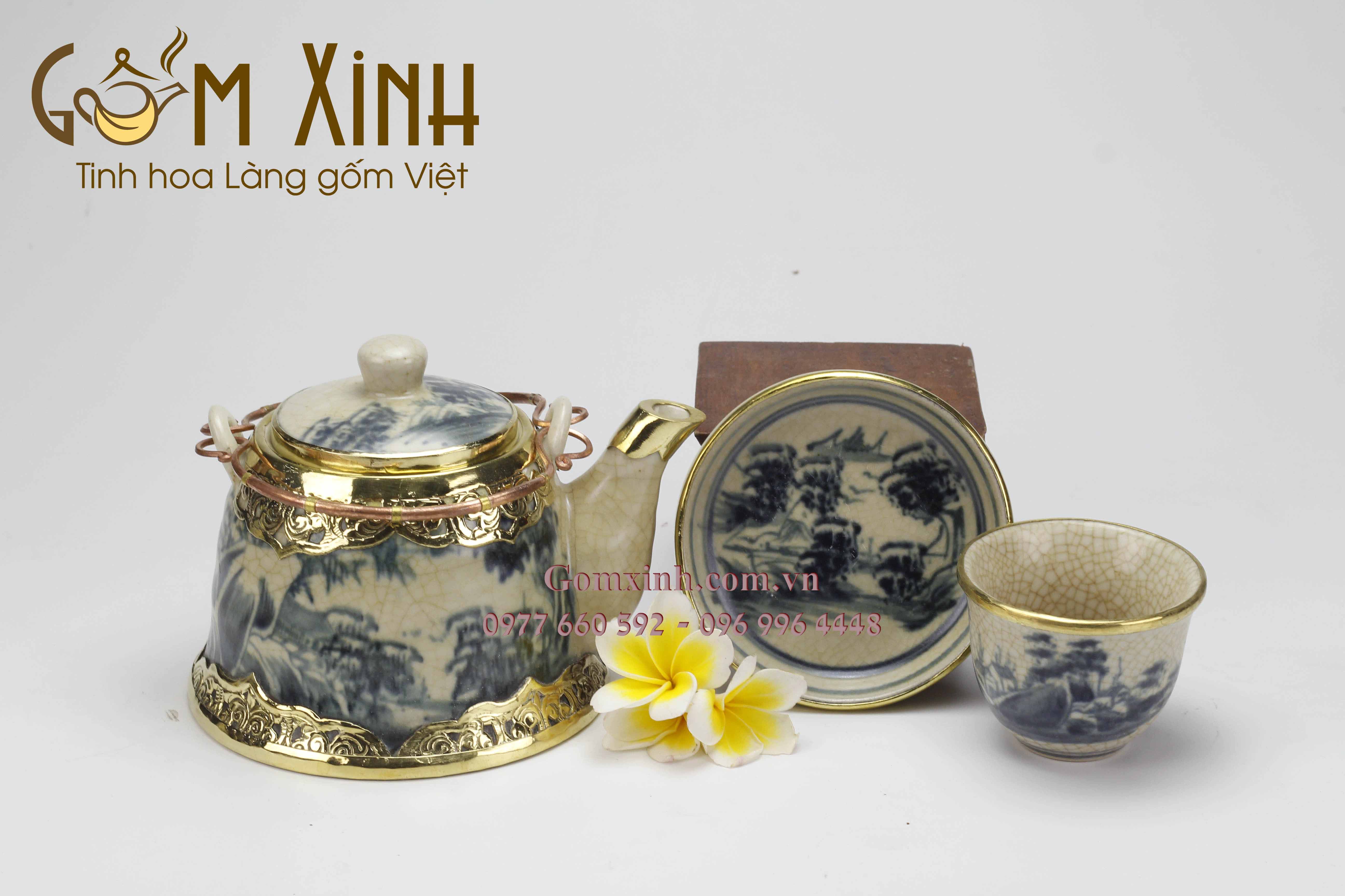 Bộ Vuốt S2 men rạn giả cổ bọc đồng