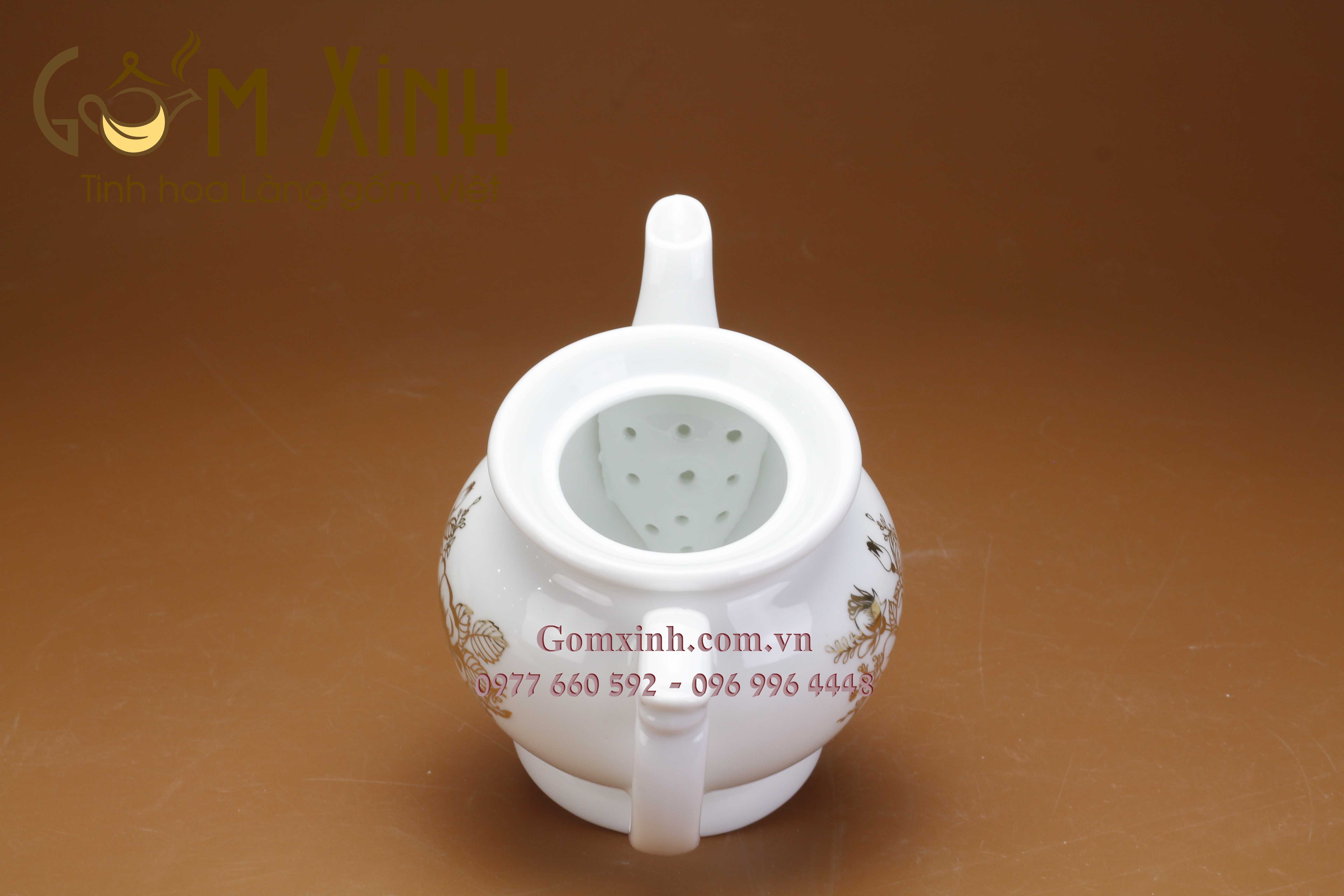 Bộ trà Phú Quý hoa vàng kim