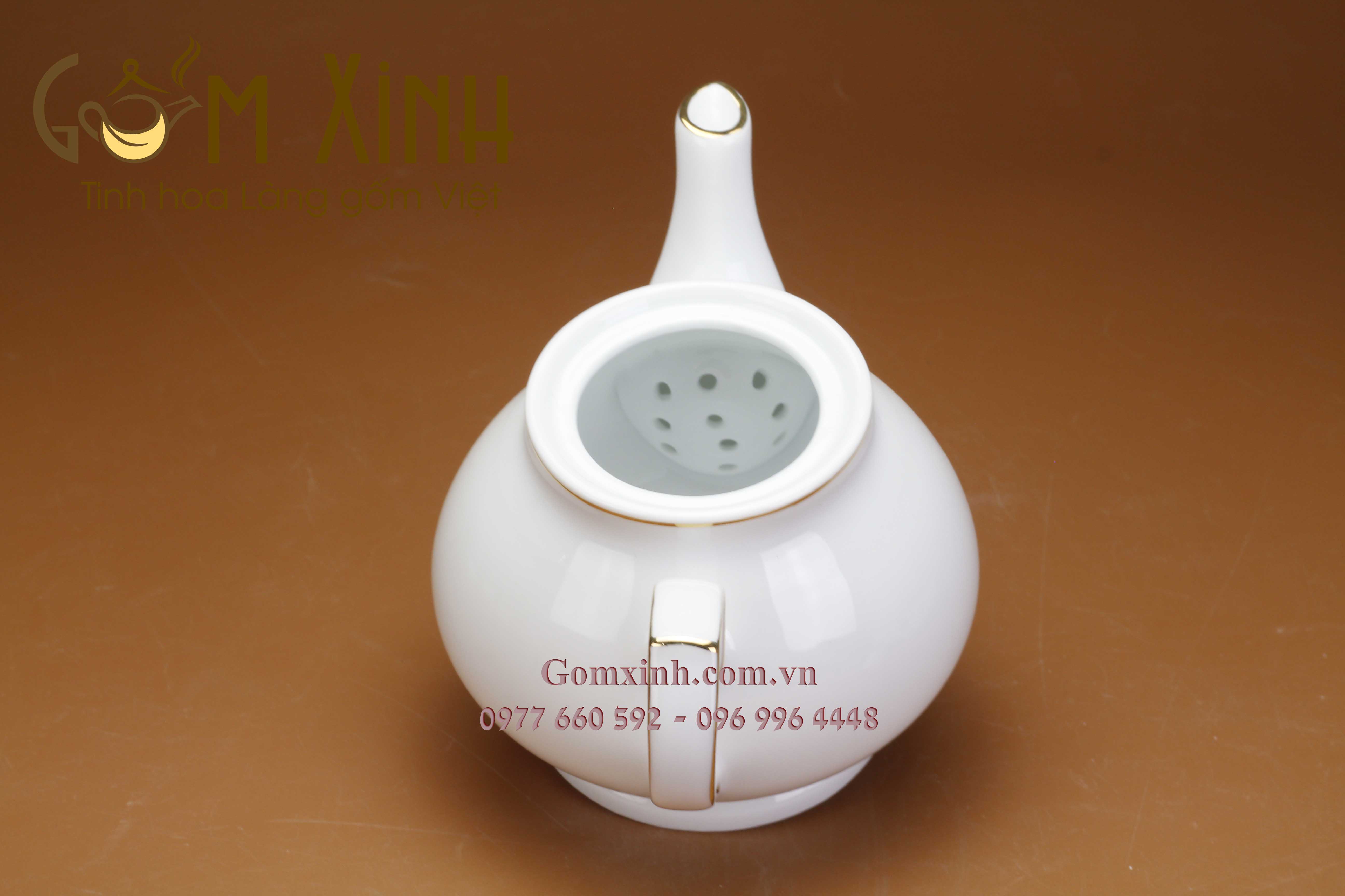 Bộ trà Thiên Kim viền vàng kim