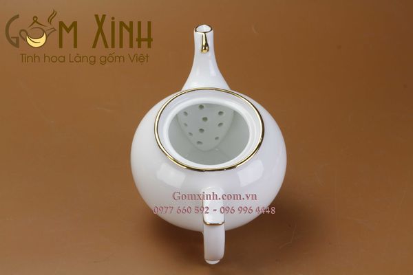 Bộ trà ba chân Công vàng kim