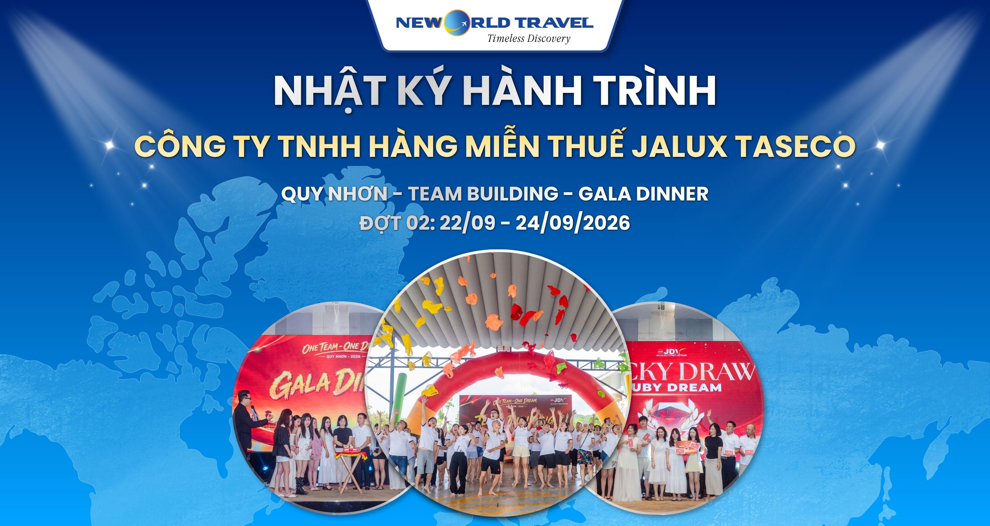 Nhật ký hành trình Jalux Taseco Quy Nhơn đợt 2 – Team Building trong nhà và Gala Dinner (22–24/09/2026)