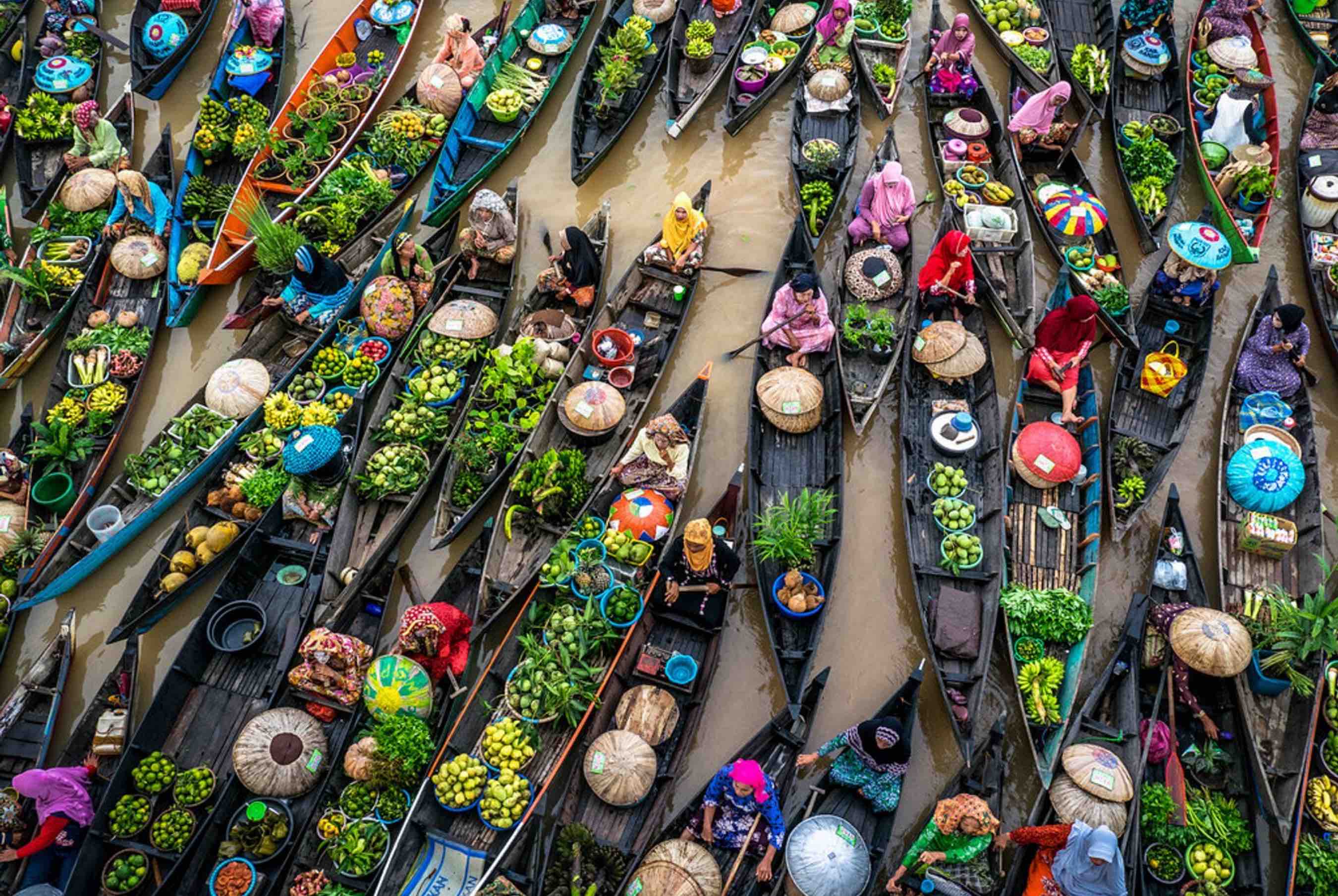 Đi tour chợ nổi Lok Baintan độc đáo của Indonesia