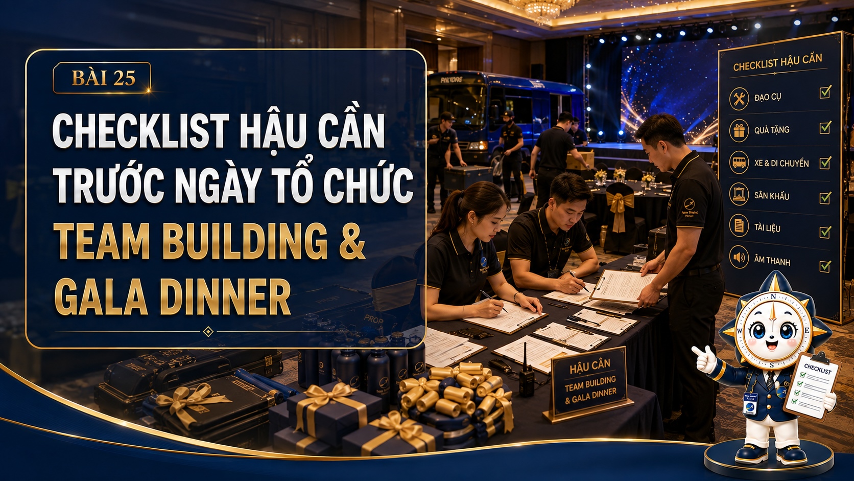 Checklist hậu cần trước ngày tổ chức Team Building & Gala Dinner