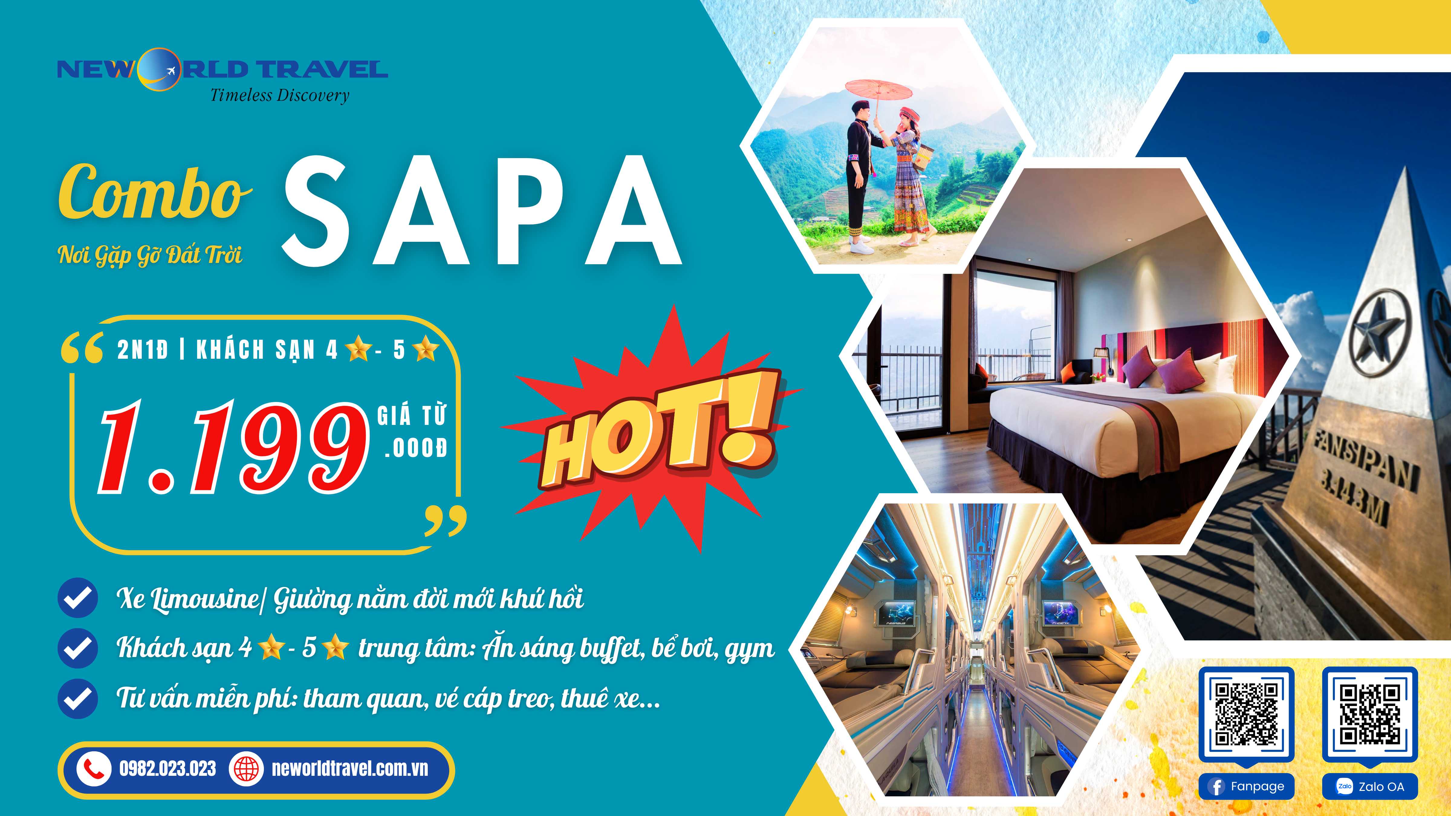 Combo Sapa Khách sạn 4🌟-5🌟 & Xe Limousine/ Giường nằm khứ hồi giá từ 1.199.000đ (Khởi hành hàng ngày)