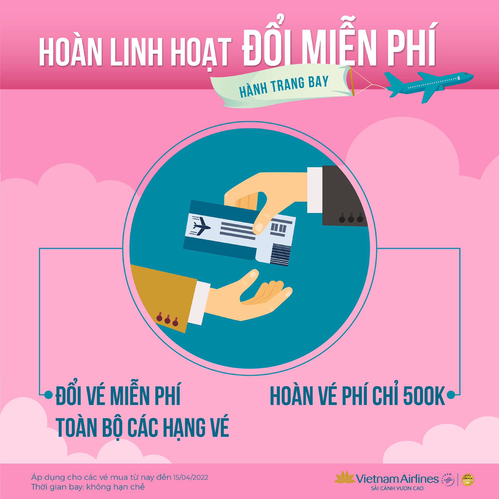 VIETNAM AIRLINES CÙNG CHÍNH SÁCH ĐỔI VÉ LINH HOẠT